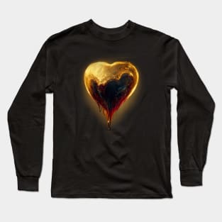 Melting golden heart Long Sleeve T-Shirt